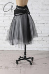 marc le bihan black and white wrap skirt 2573 E23 PMLB1